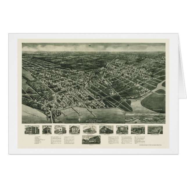 Somers-Point, carte panoramique de NJ - 1925 (Devant horizontal)
