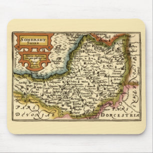 Somerset County England Old Antiquarian Atlas Map Mouse Pad