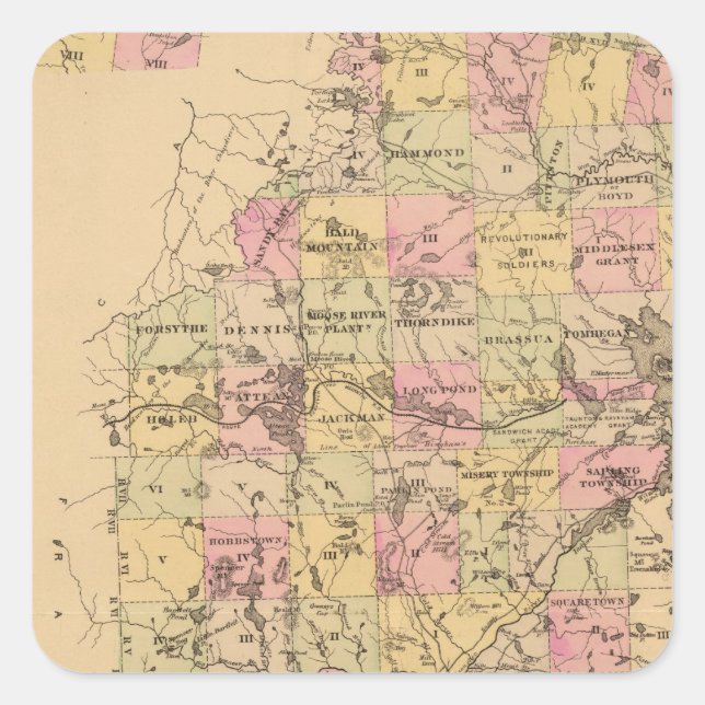 Somerset County, Maine Square Sticker (Front)