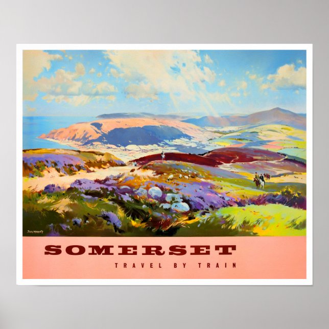Somerset England vintage travel Poster (Front)