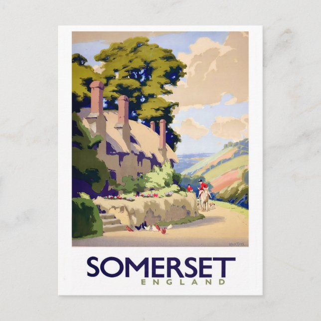 Somerset England voyage vintage Carte postale (Devant)