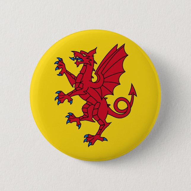 Somerset Flag England dragon symbol 2 Inch Round Button (Front)