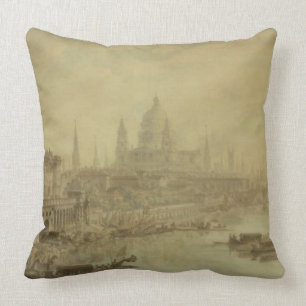 Somerset House, St. Paul's Cathedral and Blackfria Throw Pillow