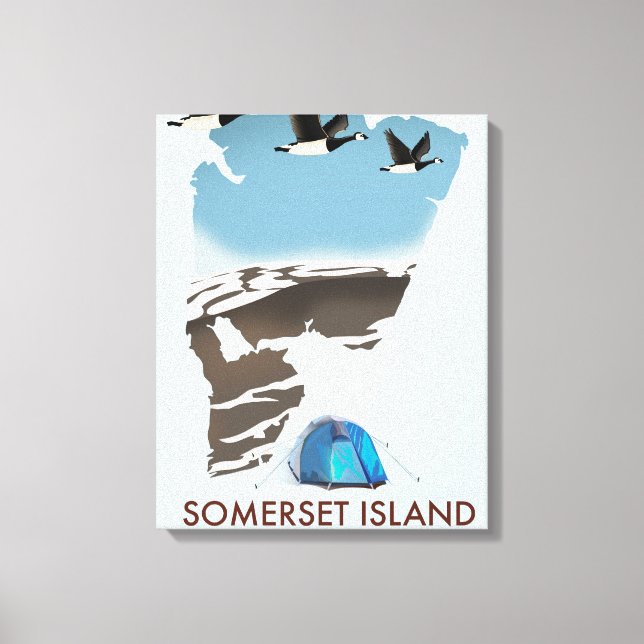 Somerset Island, Canada vintage style map Canvas Print (Front)
