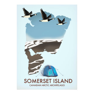 Somerset Island, Canada vintage style map Photo Print