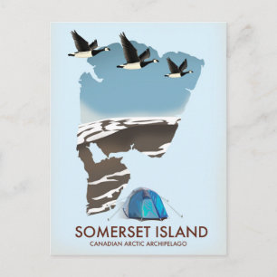 Somerset Island, Canada vintage style map Postcard