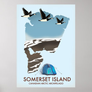 Somerset Island, Canada vintage style map Poster