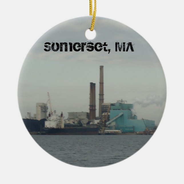 Somerset, MA Ceramic Ornament (Front)