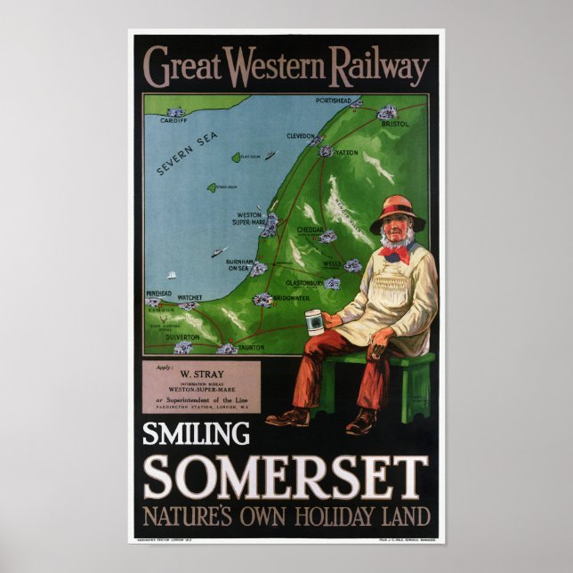 Somerset Poster vintage britannique 1940 (Devant)