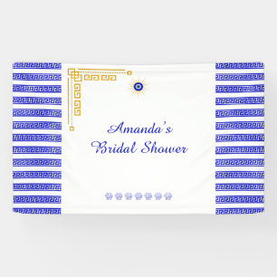  Something Blue and Greek Bridal Shower Banner