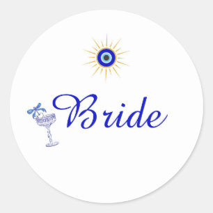  Something Blue and Greek Bridal Shower Classic Round Sticker