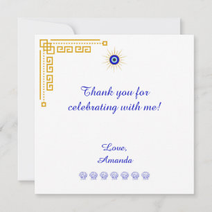 Something Blue and Greek Bridal Shower Thank You Card