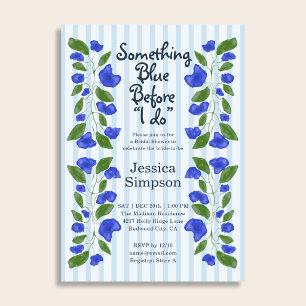 Something Blue Art Nouveau Garden Bridal Shower Invitation