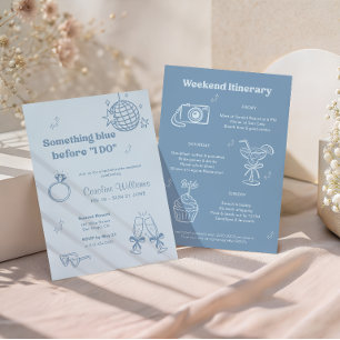 Something Blue Bachelorette Weekend Dusty Blue Invitation