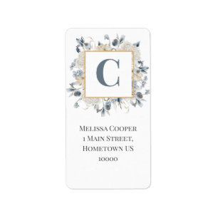 SOMETHING BLUE BEAUTIFUL FLORAL VERTICAL LABEL