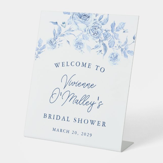 Something Blue Beflore I Do Bridal Shower Welcome Pedestal Sign (Front)