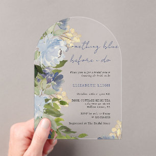 Something Blue Before I Do Arch Bridal Shower Acrylic Invitations