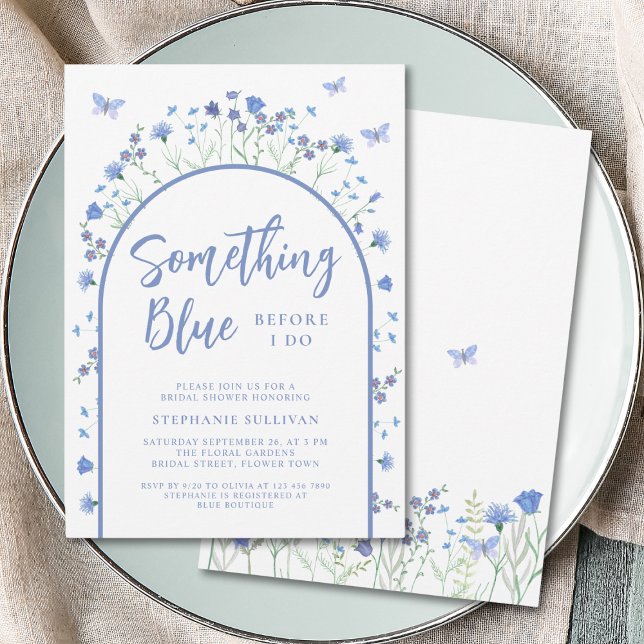 Something Blue Before I Do Arch Bridal Shower Invitation (Creator Uploaded)
