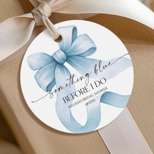 Something Blue Before I Do Blue Bow Bridal Shower Favour Tags