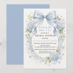 Something Blue Before I do Blue bow Bridal Shower Invitation