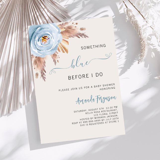 Something blue before I do boho Bridal Shower Invitation (Creator Uploaded)