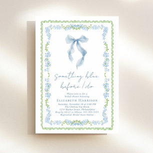 Something Blue Before I Do Bow Bridal Shower Invitation