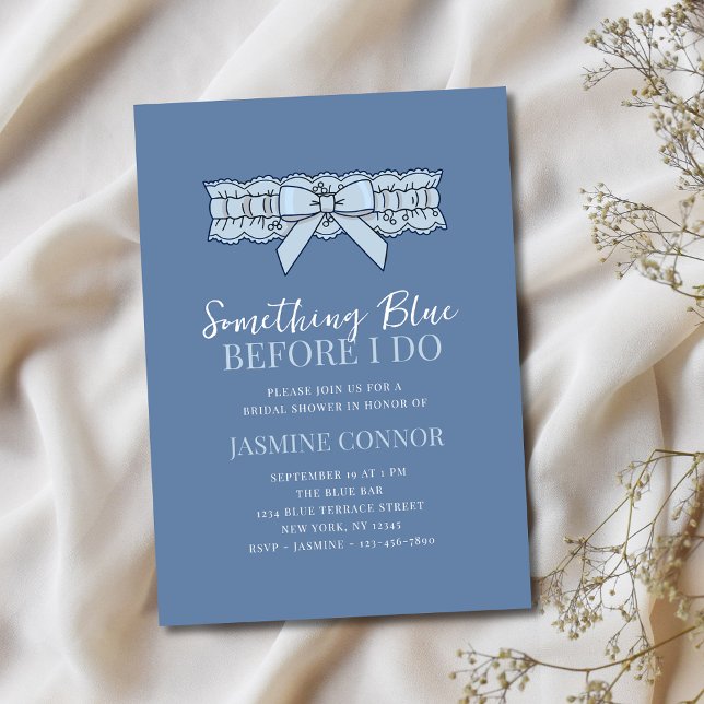 Something Blue Before I Do Bow Bridal Shower Invitation (Creator Uploaded)