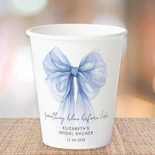 Something Blue Before I Do Bow Bridal Shower Paper Cups