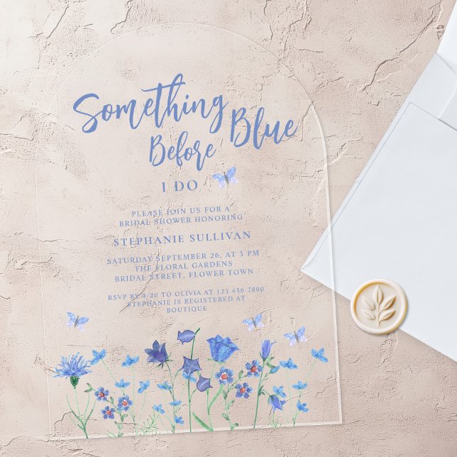 Something Blue before I Do Bridal Shower Acrylic Invitations (Creator Uploaded)