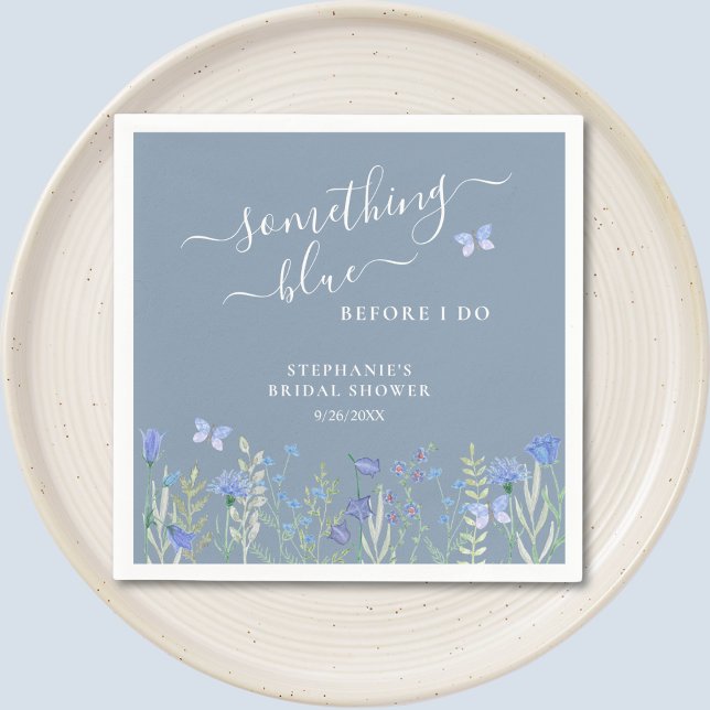 Something Blue Before I Do Bridal Shower Blue Napkin (Creator Uploaded)