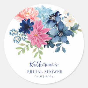 Something blue before i do bridal shower favour classic round sticker