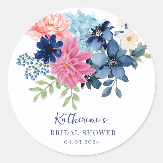Something blue before i do bridal shower favour classic round sticker (Front)