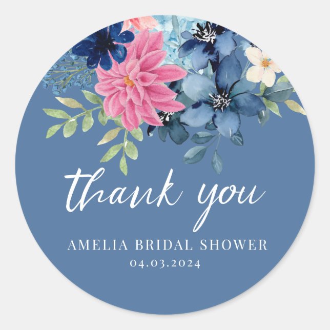 Something blue before i do bridal shower favour classic round sticker (Front)