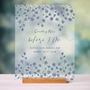 Something Blue Before I Do Bridal Shower Frosted  Acrylic Sign