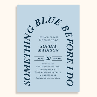 Something Blue Before I Do Bridal Shower Invitation