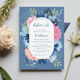 Something blue before i do bridal shower invitation