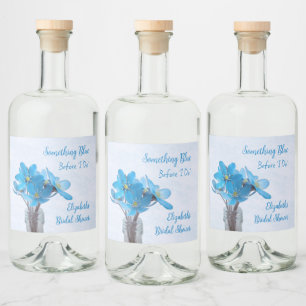 Something Blue Before I Do Bridal Shower Liquor Bottle Label