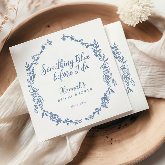 Something Blue Before I Do Bridal Shower Napkin (Creator Uploaded)