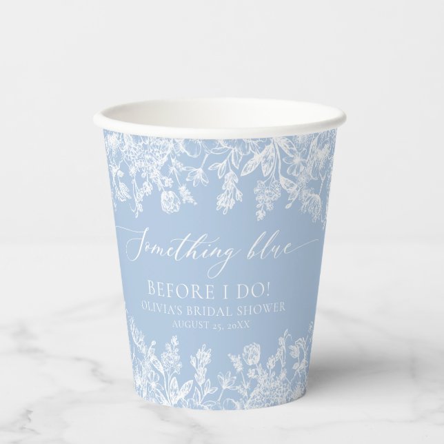 Something Blue Before I Do Bridal Shower Paper cup (Front)