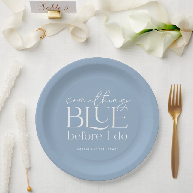 Something Blue Before I Do Bridal Shower Paper Plate (Wedding)