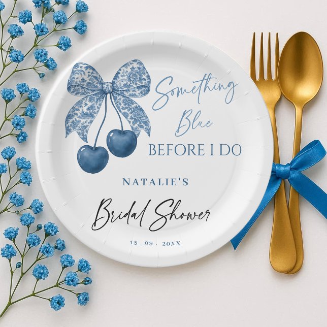Something Blue Before I Do Bridal Shower Paper Plate (Creator Uploaded)
