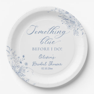 Something Blue Before I Do Bridal Shower Paper Plate