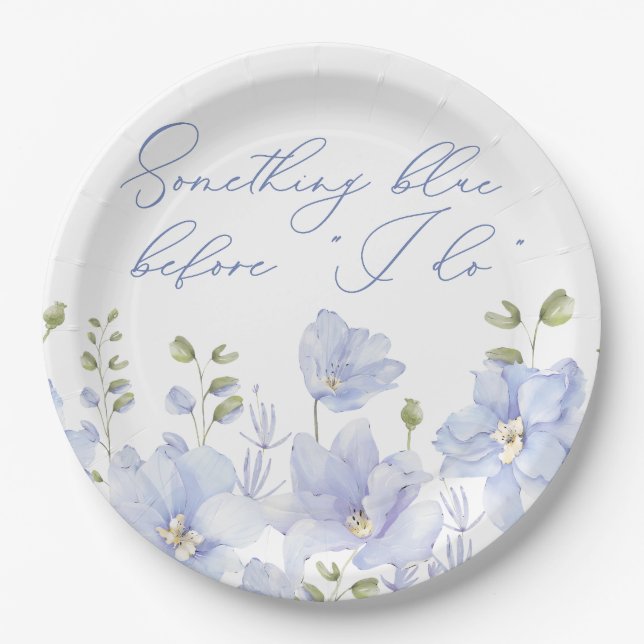 Something Blue Before I Do Bridal Shower Paper Plate (Front)