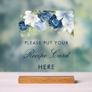 Something Blue Before I Do Bridal Shower Recipe Acrylic Sign