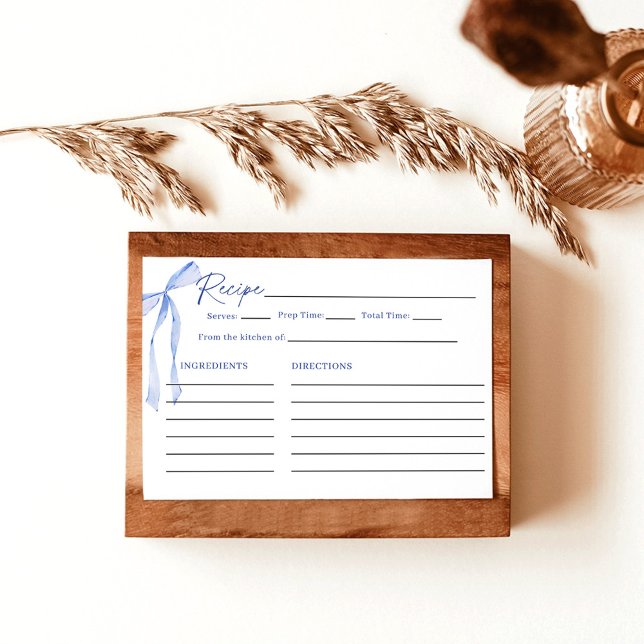 Something Blue Before I Do Bridal Shower Recipe Invitation (Creator Uploaded)