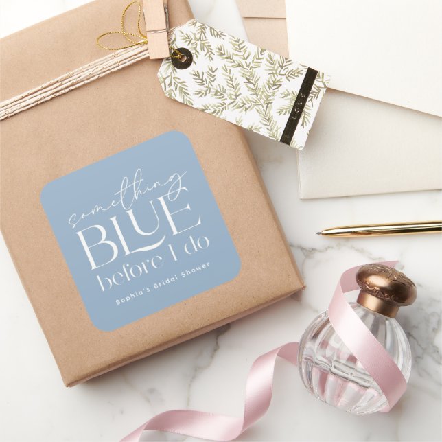 Something Blue Before I Do Bridal Shower Square Sticker (Gifting)