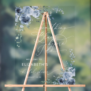 Something Blue Before I Do Bridal Shower Welcome Acrylic Sign