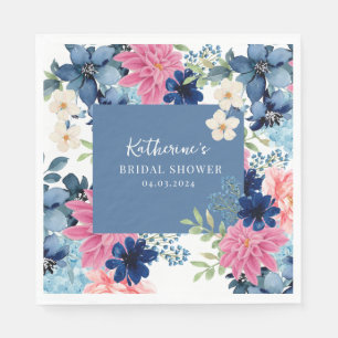 Something blue before i do bridal shower Welcome  Napkin