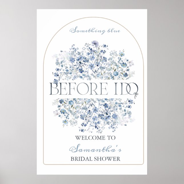 Something Blue Before I Do Bridal Shower Welcome Poster (Front)