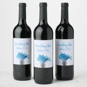 Something Blue Before I Do Bridal Shower Wine Label